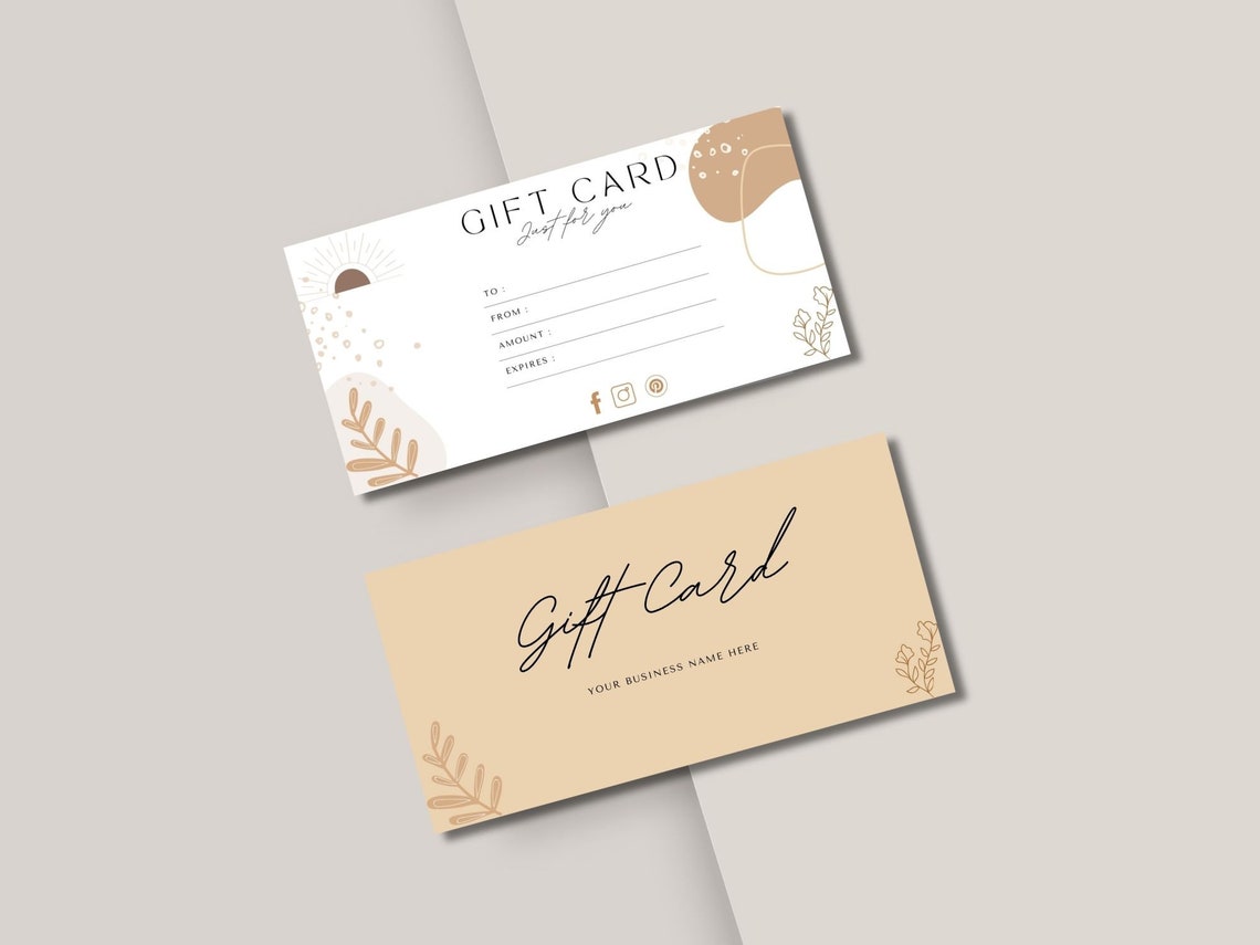 Editable Gift Card Template for Small Business Boho Floral Card Print - Image 2