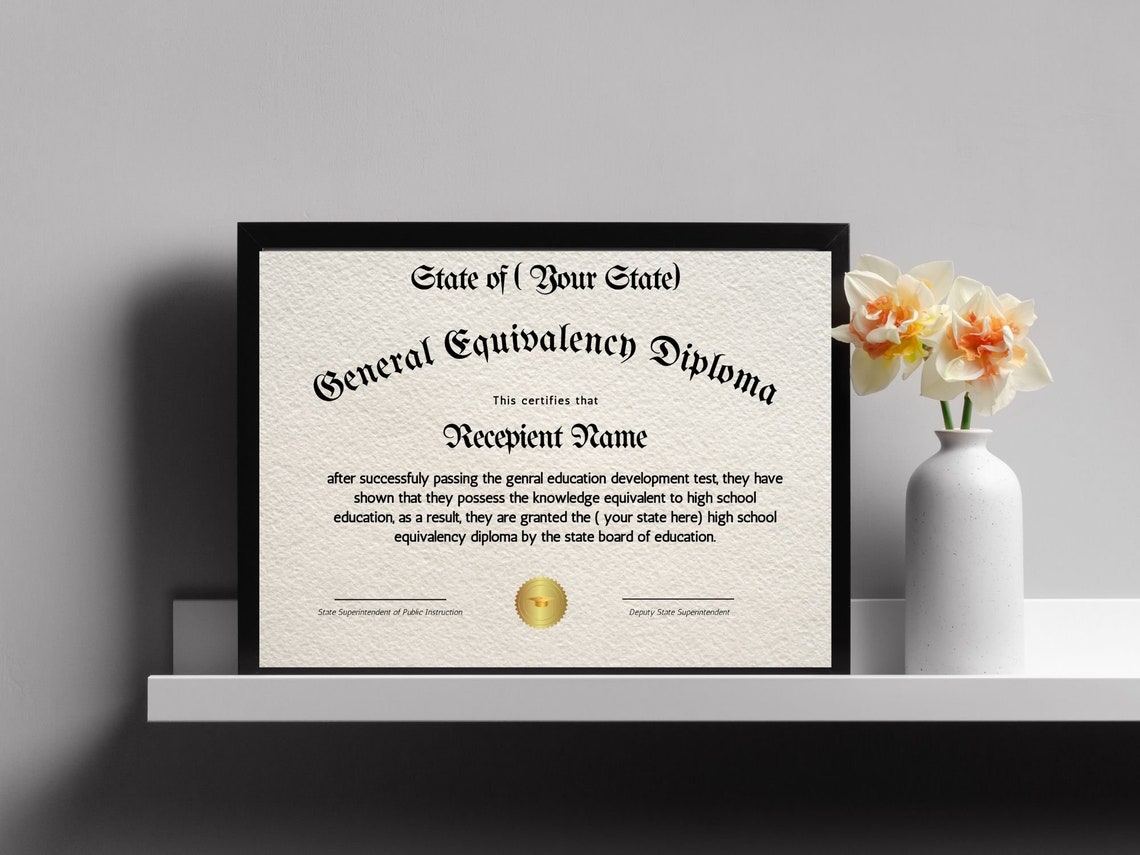 Editable GED Diploma Certificate Canva Template Digital Download Print - Image 4