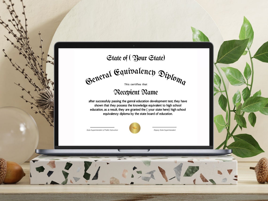 Editable GED Diploma Certificate Canva Template Personalized Print - Image 4