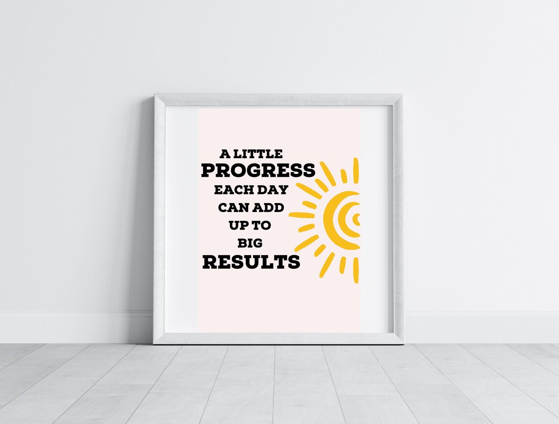 A Little Progress Each Day Bright Sunny Motivational Quote Poster - Image 4