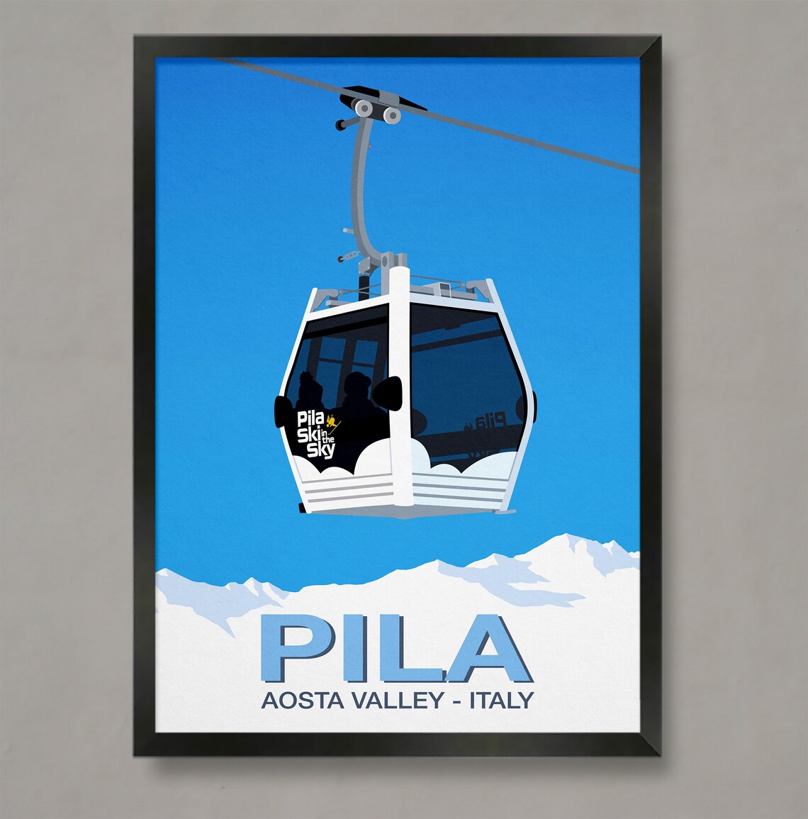 Pila Ski Resort Poster, Ski Travel Poster