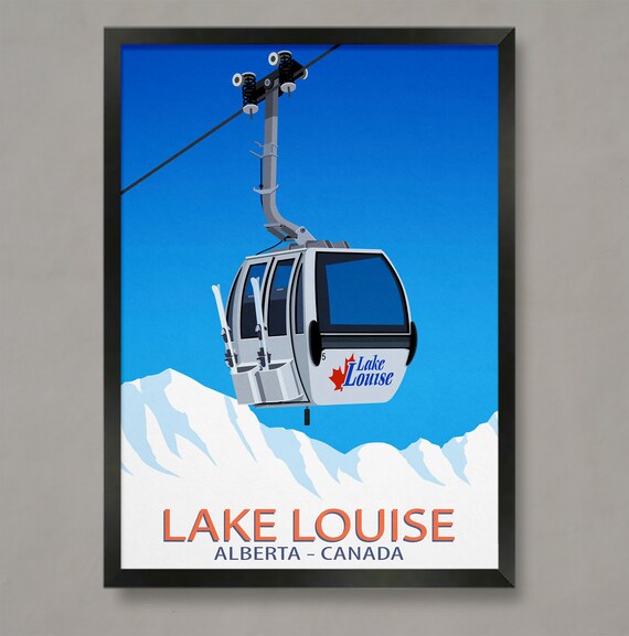 Lake Louise Ski Resort Travel Poster, Ski Gifts