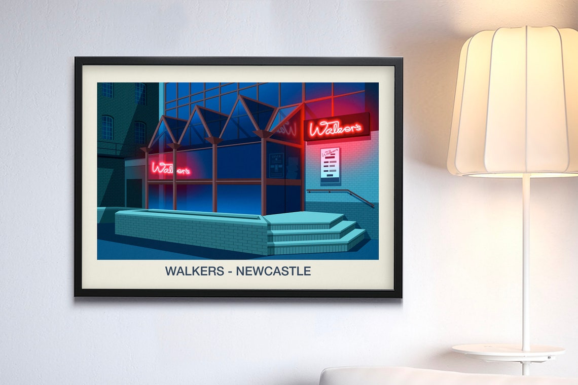 Walkers Newcastle Retro Nightclub Neon Sign Diner Venue Wall Art - Image 3