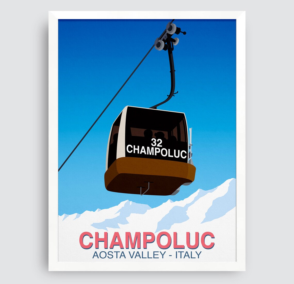 Champoluc Ski Resort Poster, Winter Travel Print - Image 3