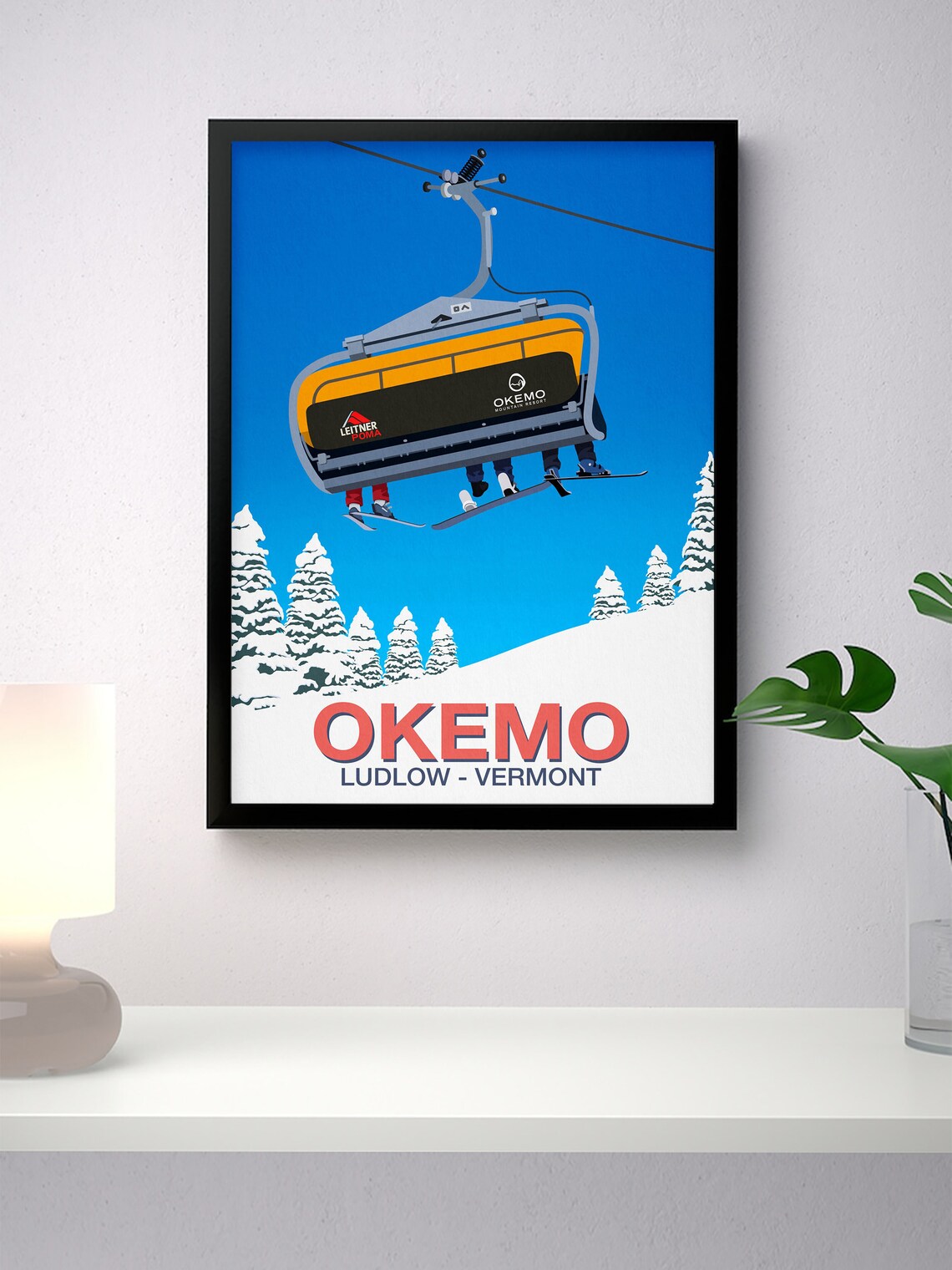 Okemo Ski Resort Travel Poster, Ski Gifts - Image 2