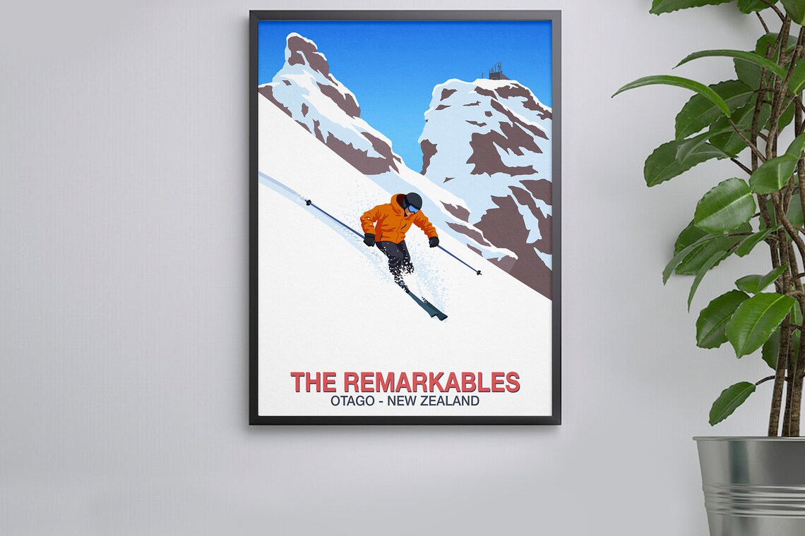 The Remarkables Ski Resort Travel Poster Print - Image 2
