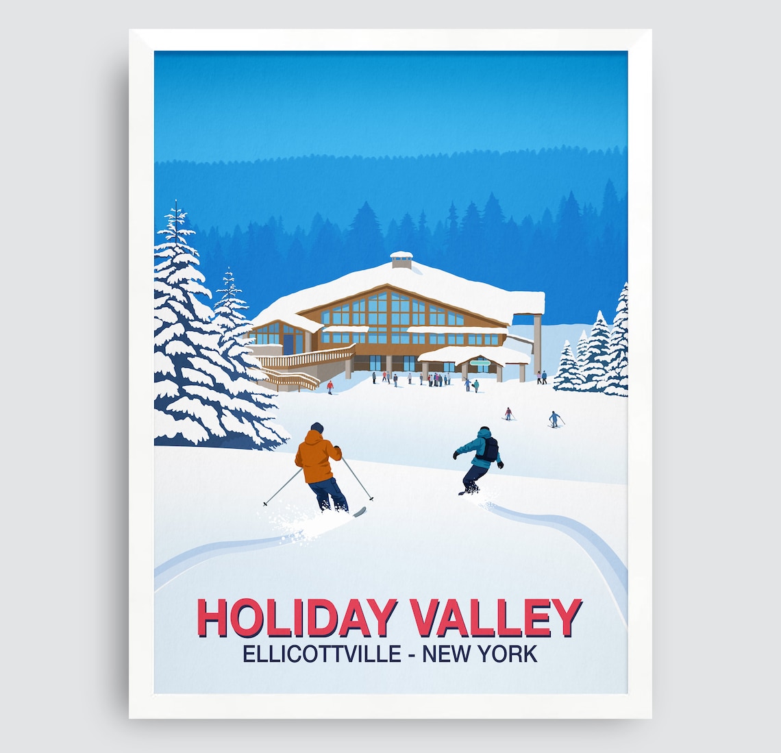 Holiday Valley Ski Resort Travel Poster, Ski Print - Image 4