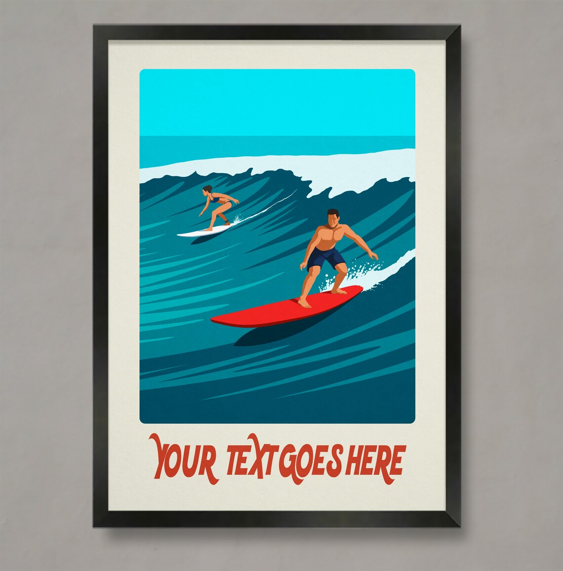 Personalised Surf Gift Custom Surf Art Print Surfing Poster Personalised Surfing Art Personal Surf Gift