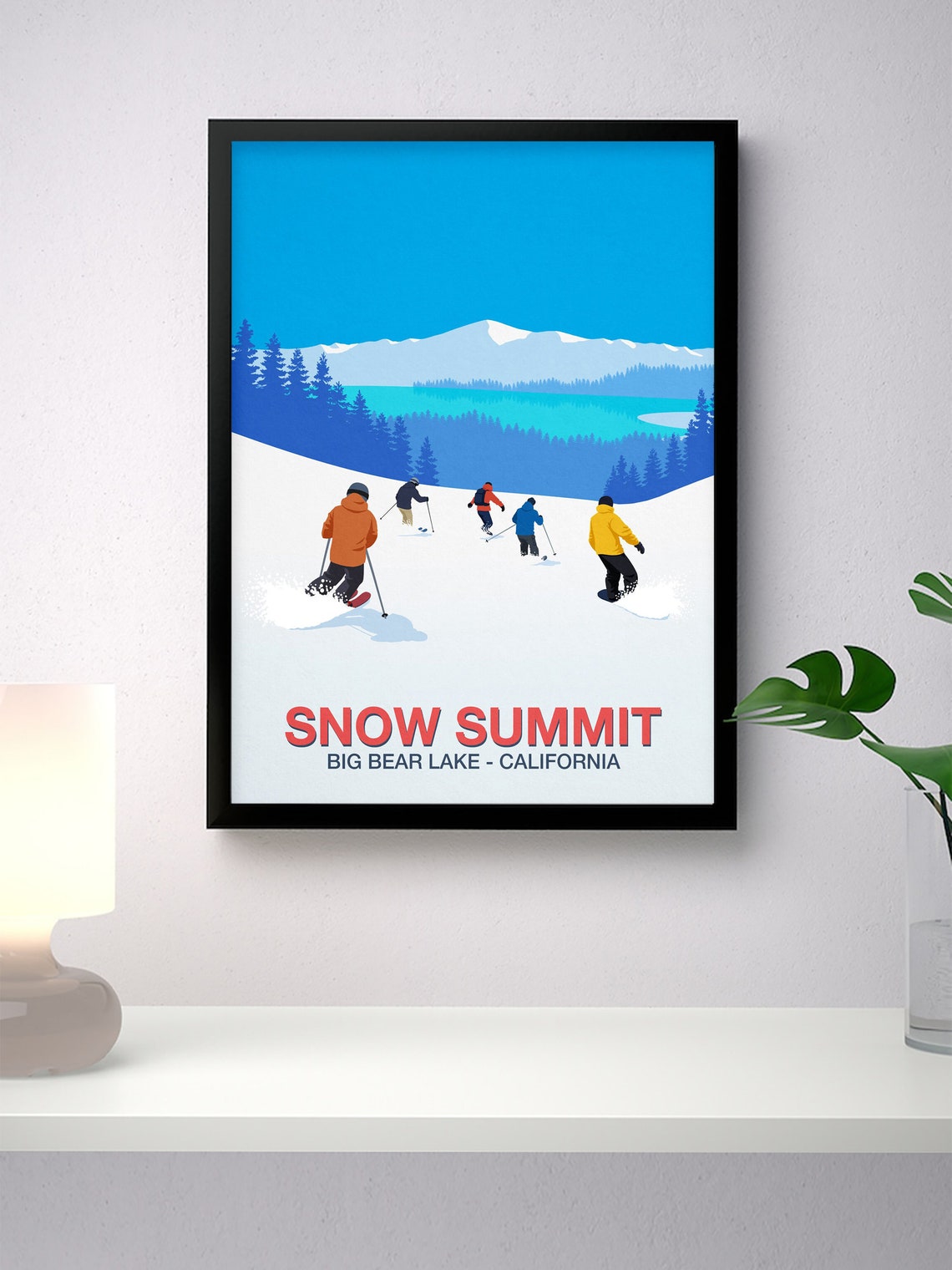 Snow Summit Big Bear Lake Ski Poster California Group Slopes Art - Image 4