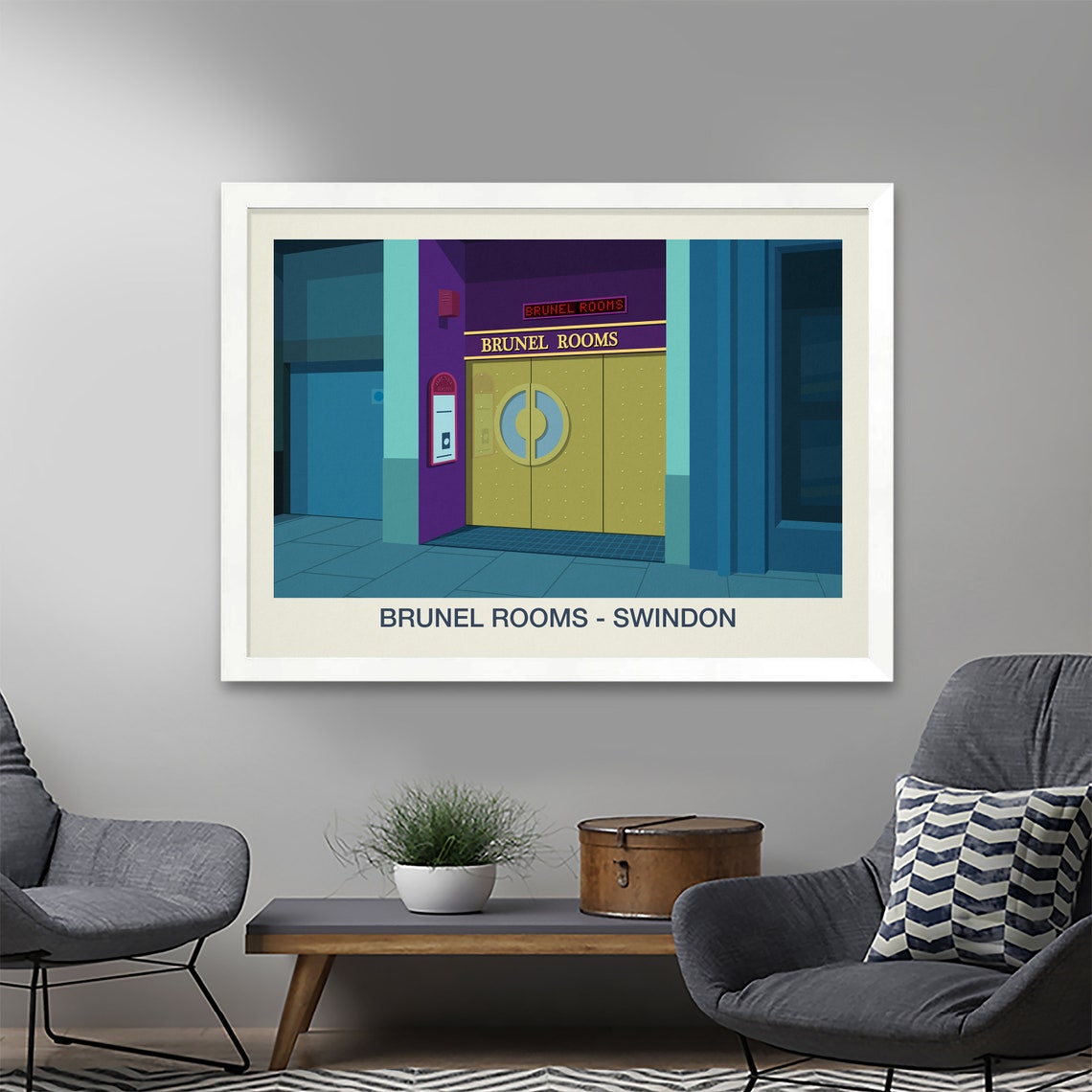 Brunel Rooms Swindon Nightclub Venue Poster Golden Doors Artwork - Image 2