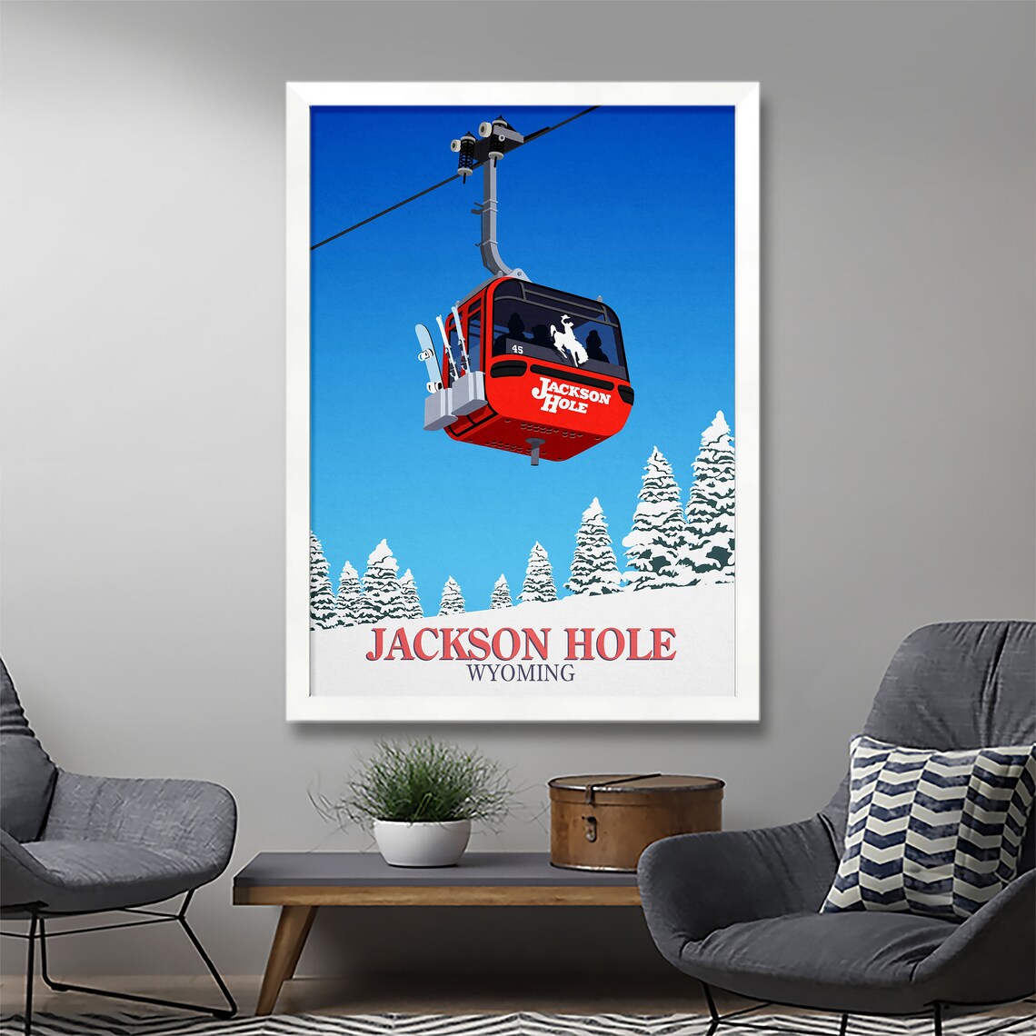 Jackson Hole Bridger Gondola Ski Resort Travel Poster - Image 2