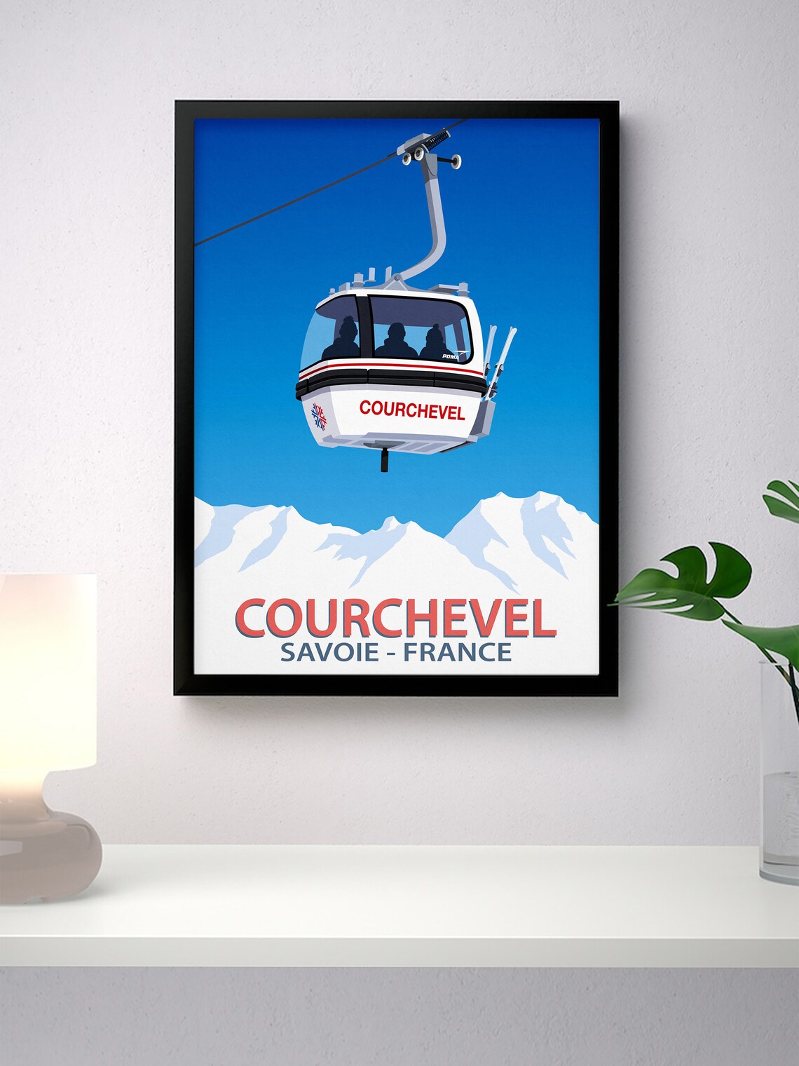 Courchevel Ski Resort Travel Poster, Ski Resort Art Print - Image 4