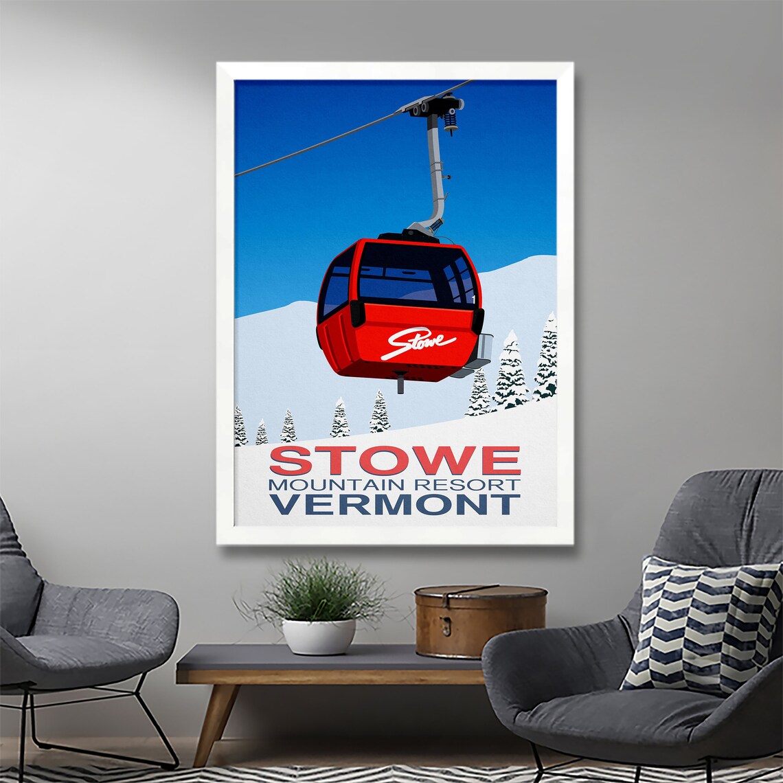 Stowe Ski Resort Travel Poster, Ski Gifts - Image 2