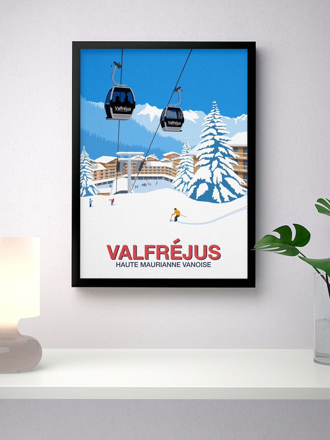 Valfrejus Ski Poster Ski Resort Poster Ski Print Ski Poster Valfrejus Ski Resort Print Valfrejus Ski Print Valfrejus Skiing Poster - Image 3