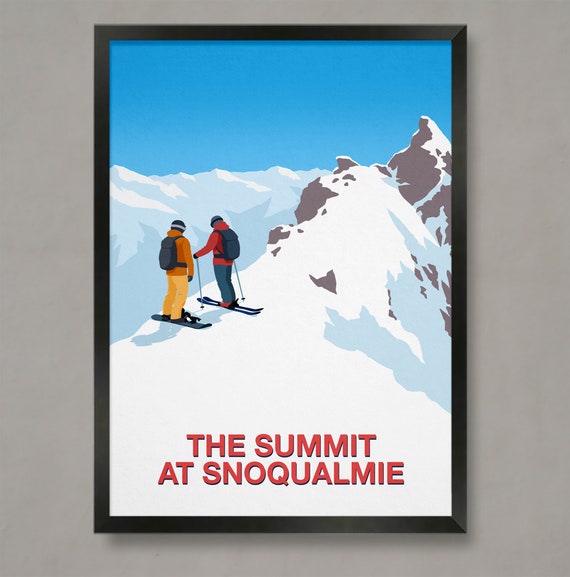 The Summit At Snoqualmie Ski Resort Poster Ski Resort Poster Ski Print Snowboard Poster Ski Gifts Ski Poster The Summit At Snoqualmie