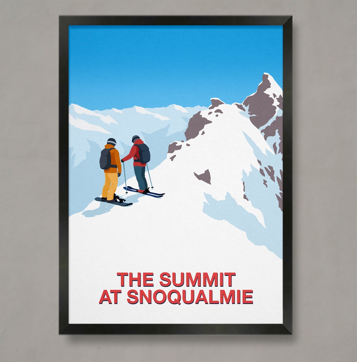The Summit At Snoqualmie Ski Touring Backcountry Alpine Poster