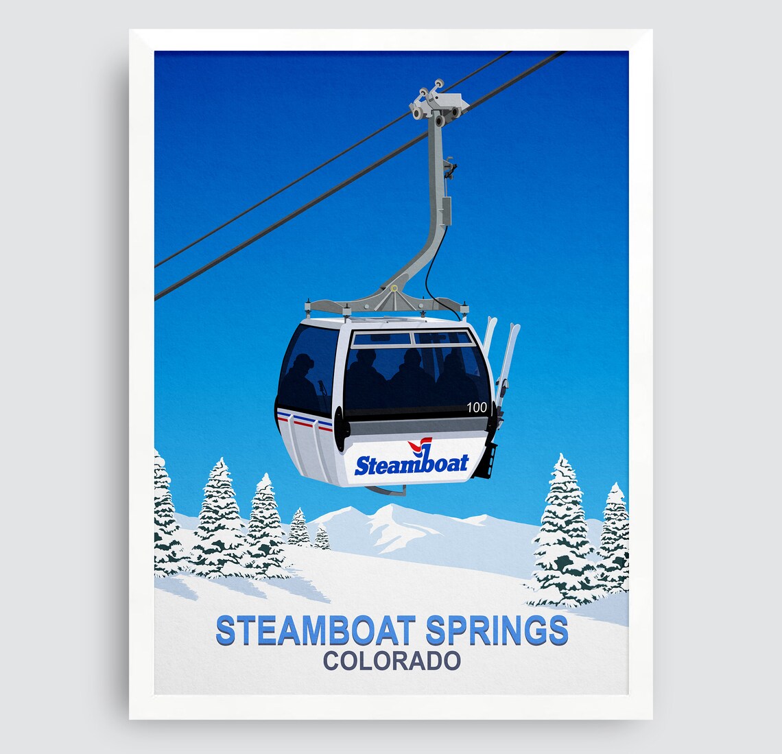 Steamboat Ski Resort Colorado Travel Poster - Image 3
