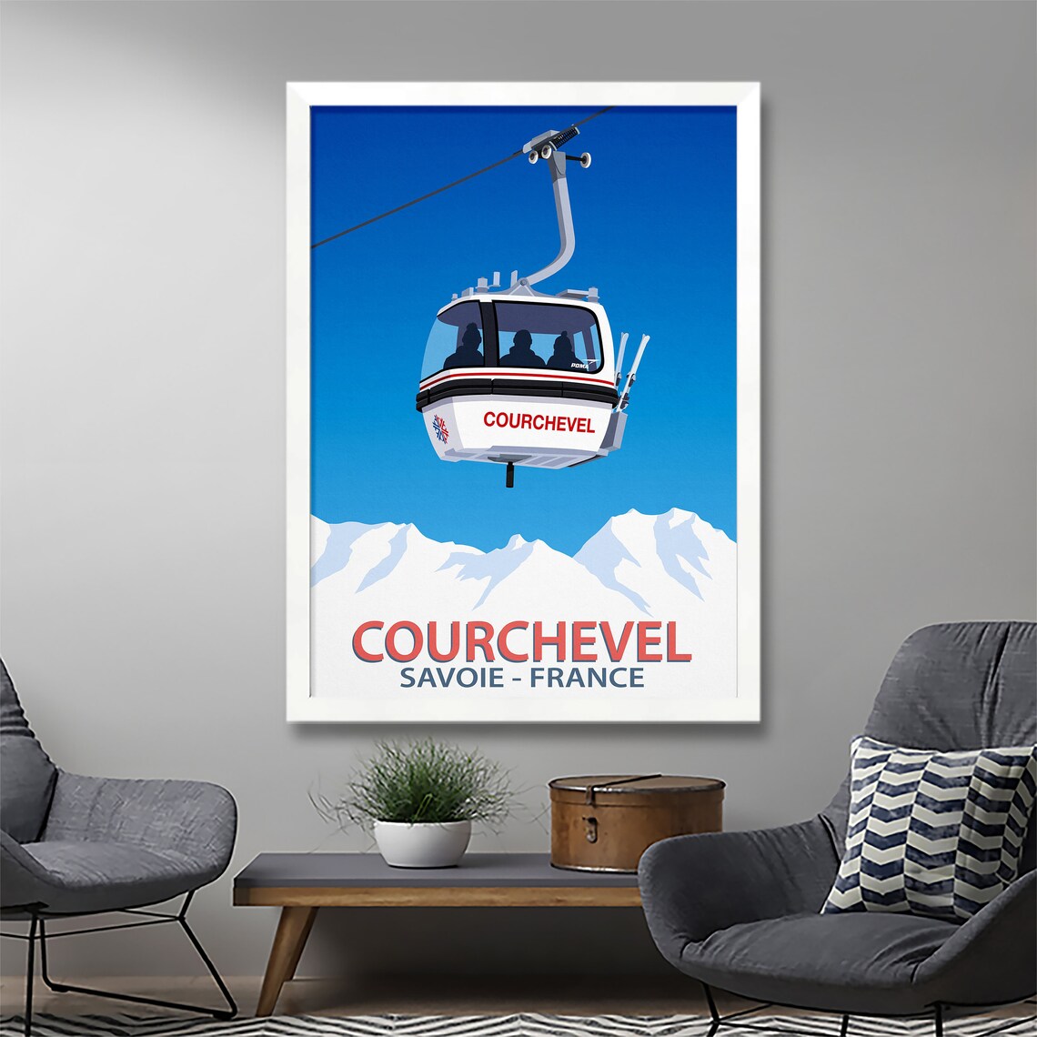 Courchevel Ski Resort Travel Poster, Ski Resort Art Print - Image 2