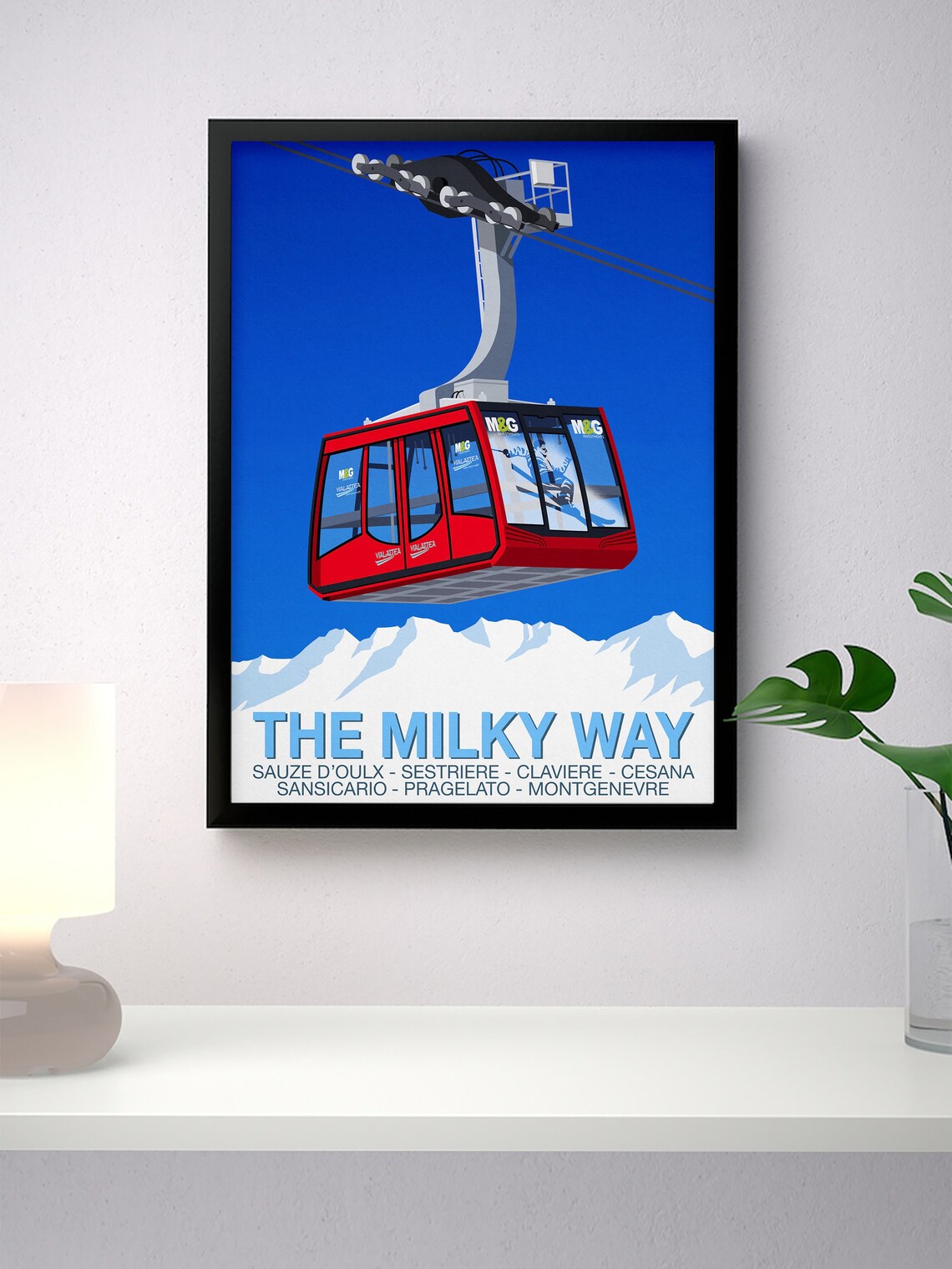Milky Way Ski Poster, Alpine Ski Resort Travel Poster - Image 4