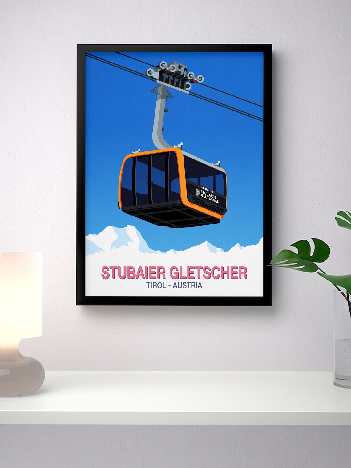 Stubaier Gletscher Ski Resort Travel Poster - Image 2
