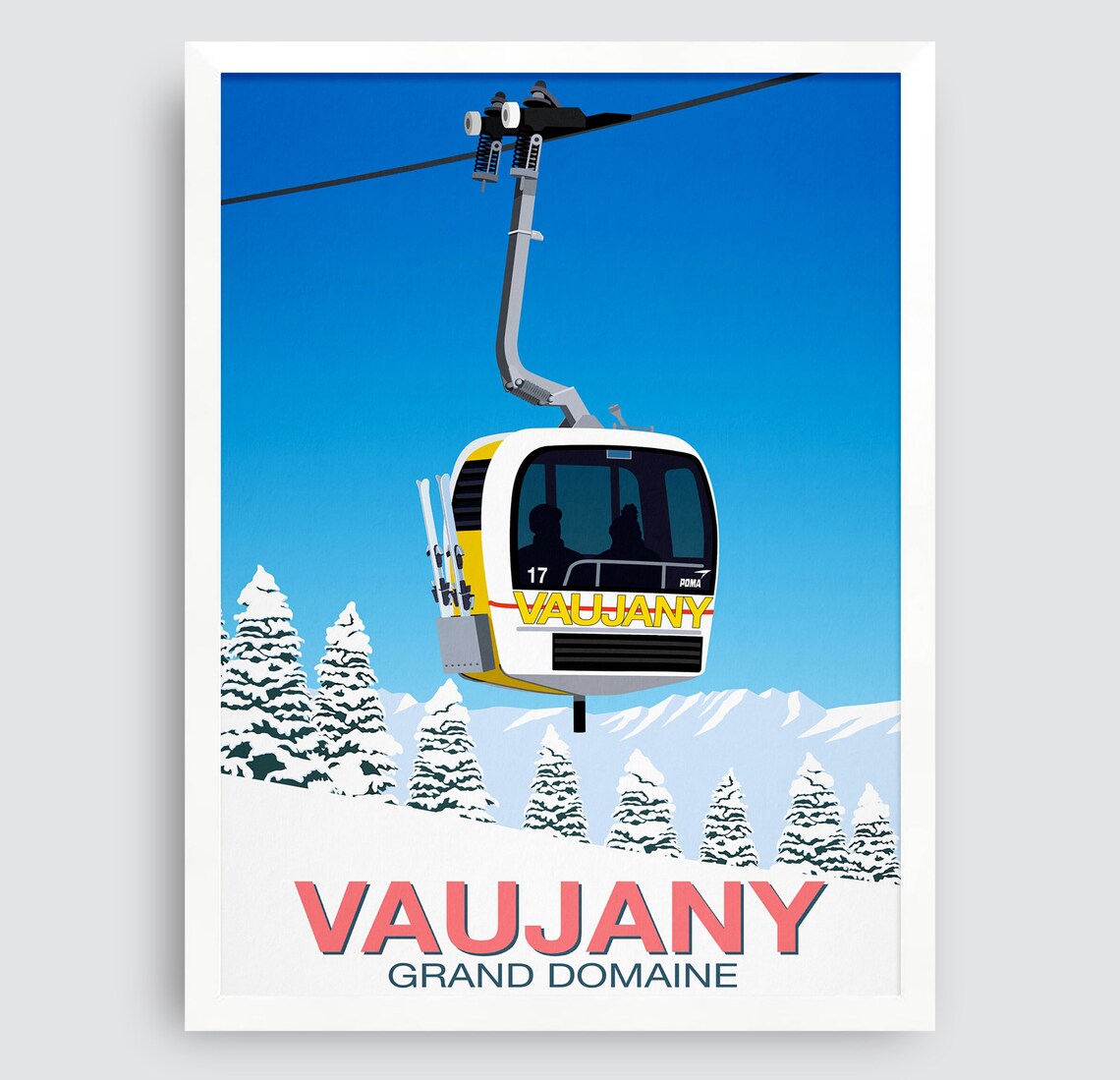 Vaujany Vintage Gondola Travel Poster - Image 3