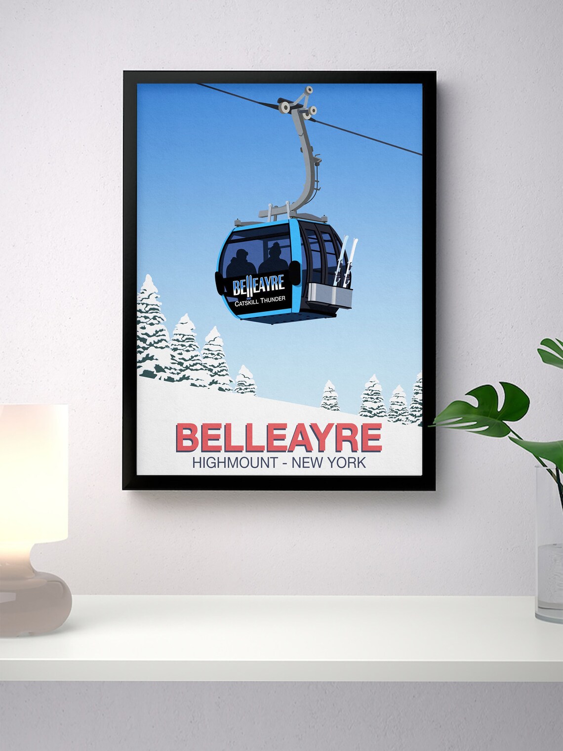 Belleayre Ski Resort Travel Poster, Ski Print - Image 2
