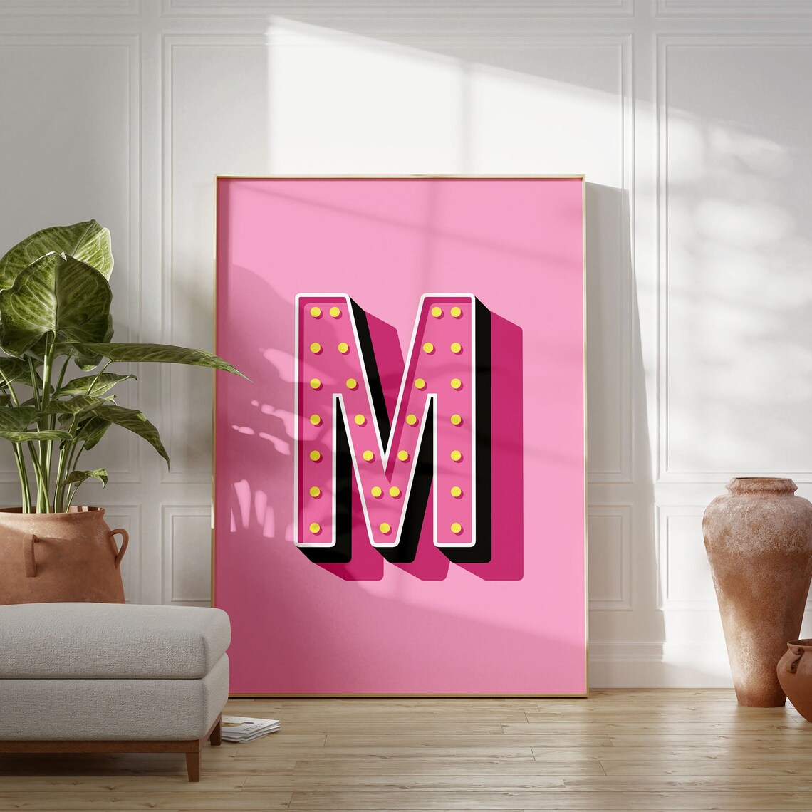 Custom Letter Print, Modern Bold Font Poster
