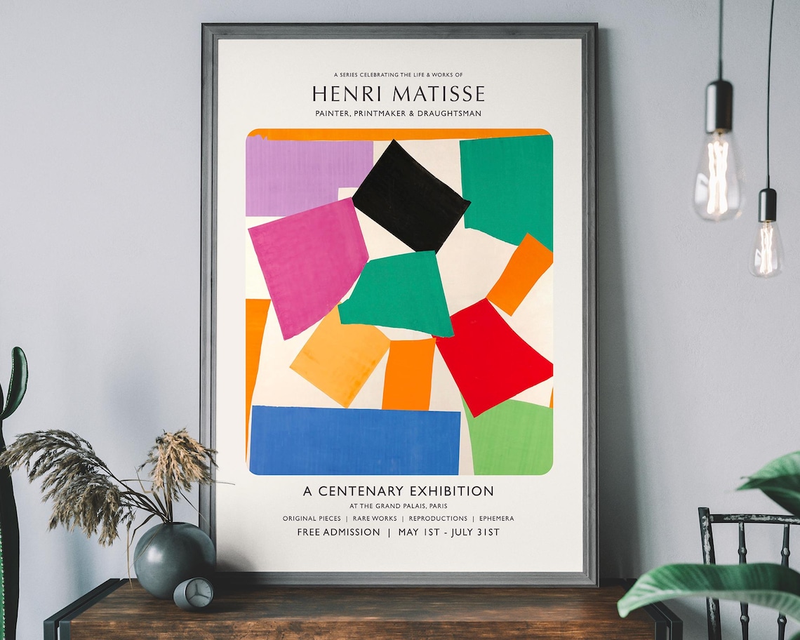 Henri Matisse Centenary Exhibition Grand Palais Paris Abstract Wall Poster