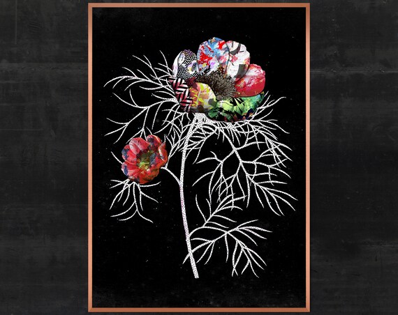Botanical Abstract Print Flower Collage Floral Street Art Fashion