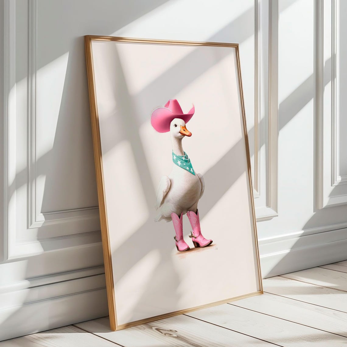Silly Cowgirl Goose in Pink Cowboy Boots and a Pink Hat Poster - Image 7