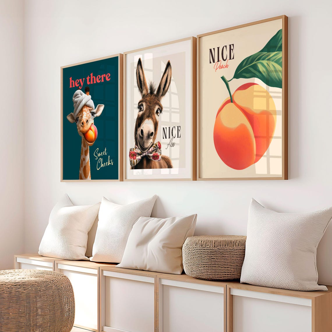 Nice Ass Donkey With a Floral Bow Tie Cheeky Funny Bathroom Poster - Image 5