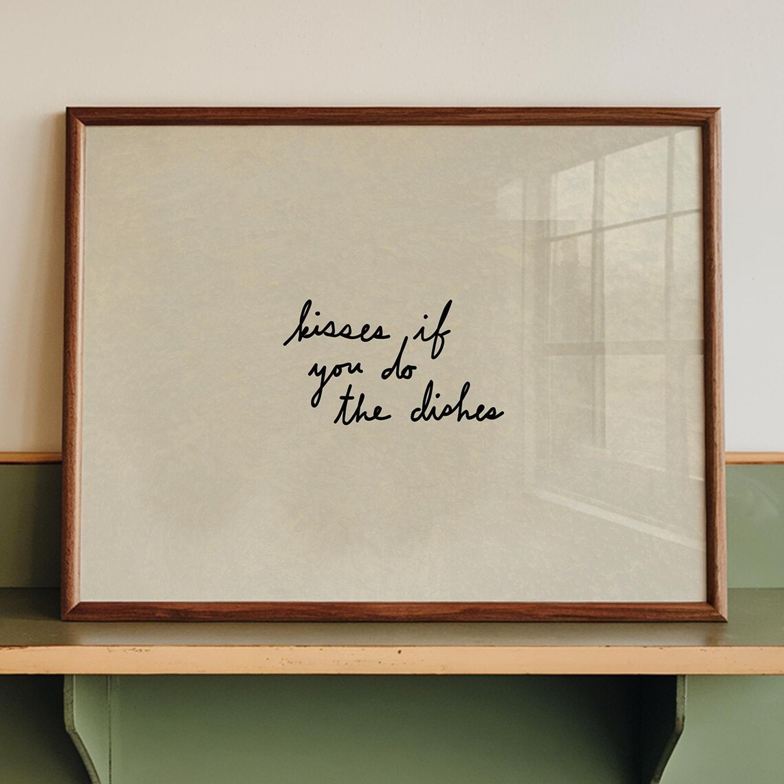 Kisses If You Do The Dishes Poster Print, Kitchen Decor
