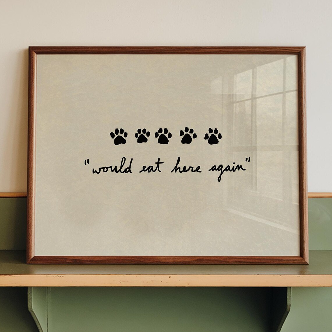 Funny Pet Paw Print Review Art, Poster Print