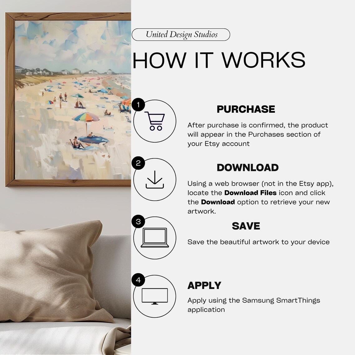 Frame TV Beach Art, Coastal Ocean Poster - Image 3