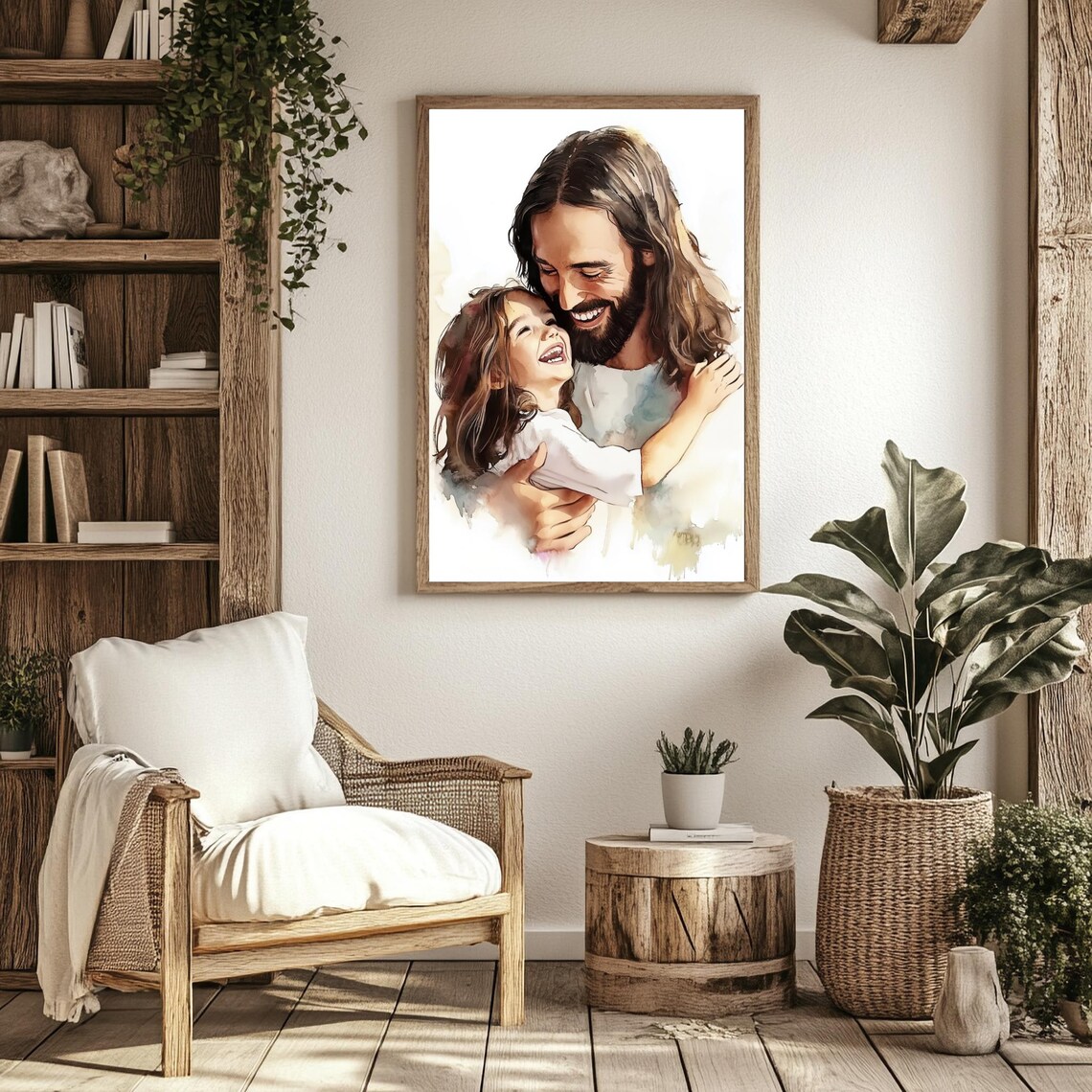 Jesus With A Young Girl Modern Christian Art - Image 2
