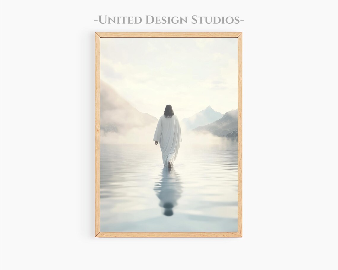 Jesus Walking On Water Christian Art Print