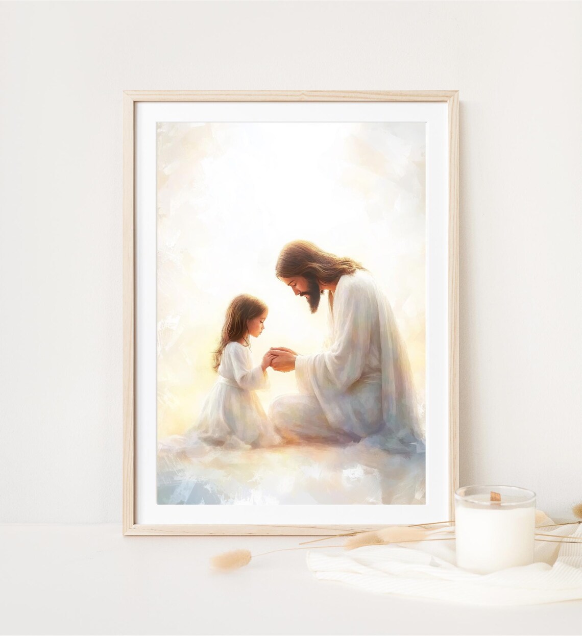 Jesus Christ With a Young Girl Christian Art Print - Image 4