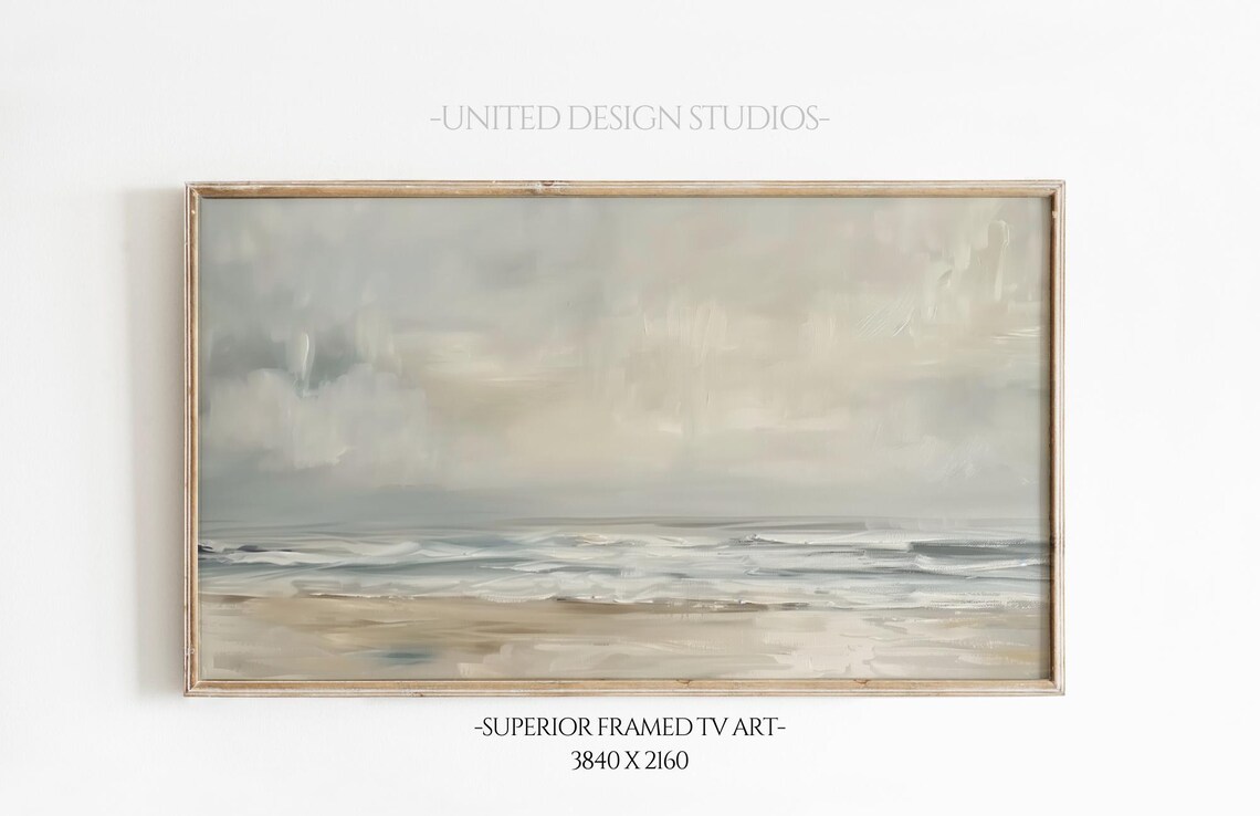 Neutral Beige Beach Waves Soft Summer Coastal Calm Shoreline Poster