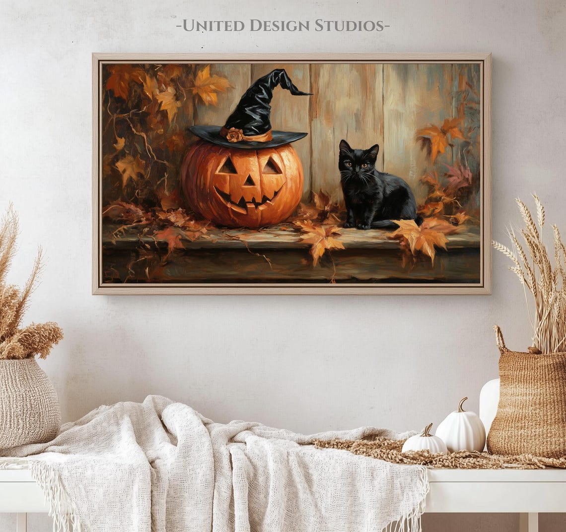 Halloween Bundle Four Spooky Vintage Paintings Frame TV Art Print - Image 4