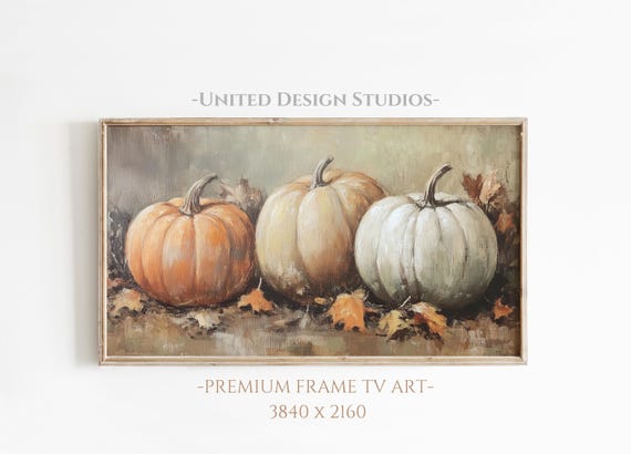 Fall Pumpkin Oil Painting, Autumn Farmhouse Art Print