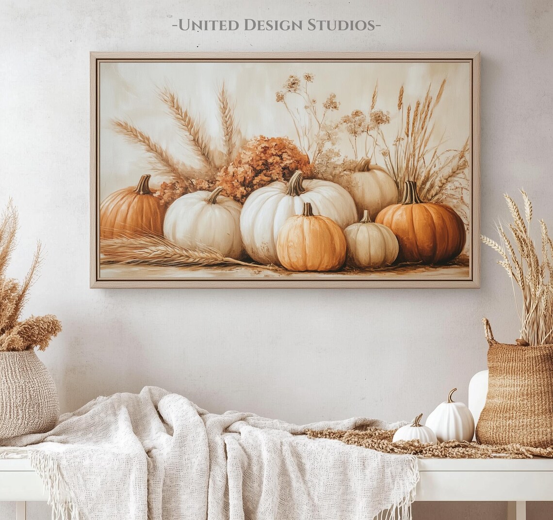 Pumpkins Oil Painting Art Print, Rustic Farmhouse - Image 4