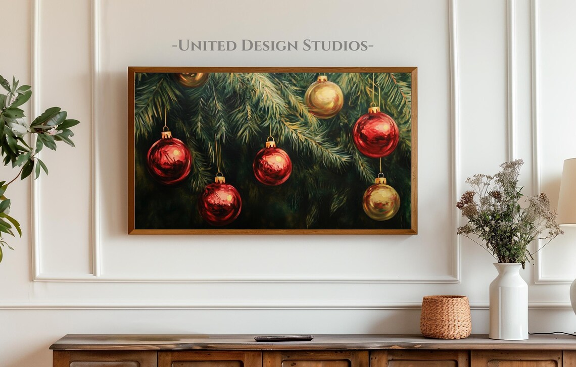 Christmas Tree Ornaments, Farmhouse Holiday Art Print - Image 3