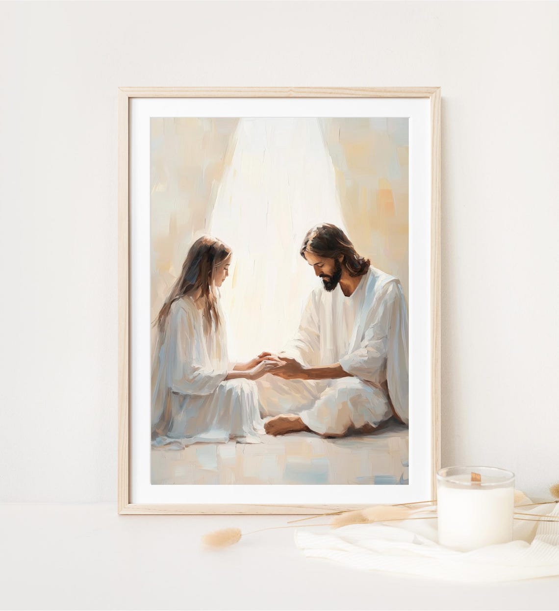 Jesus Praying With Woman Modern Christian Art Of Jesus And Woman Praying Jesus Portrait Art Christian Artwork Jesus Loves You - Image 4