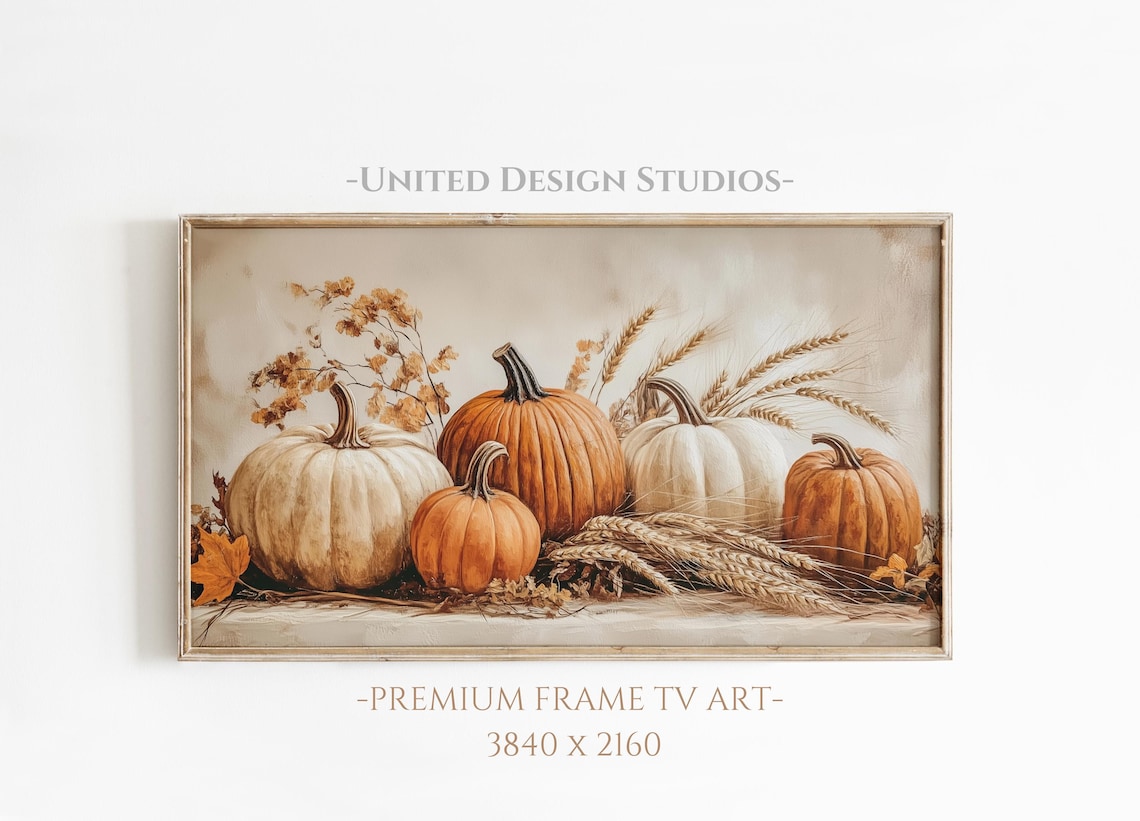 Frame Fall TV Art, Rustic Autumn Oil Painting