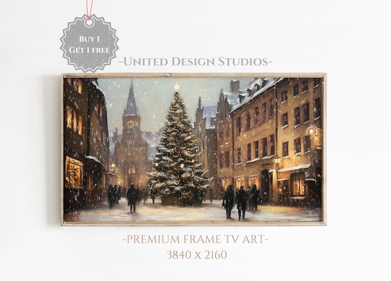 Christmas Frame Tv Art Christmas Tree Frame Tv Art Moody Winter Frame Tv Art Farmhouse Christmas Tv Art Christmas City Landscape Tv Art