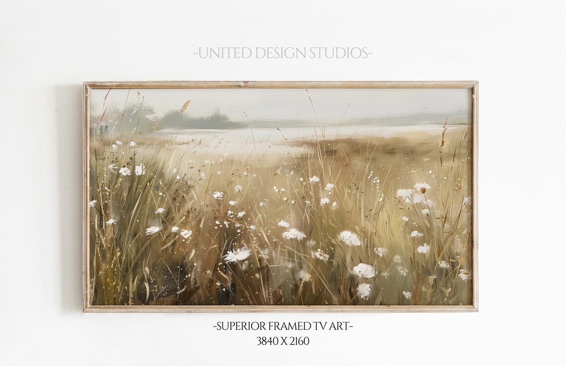 Golden Summer Wildflower Meadow Warm Oil Painting Art Poster
