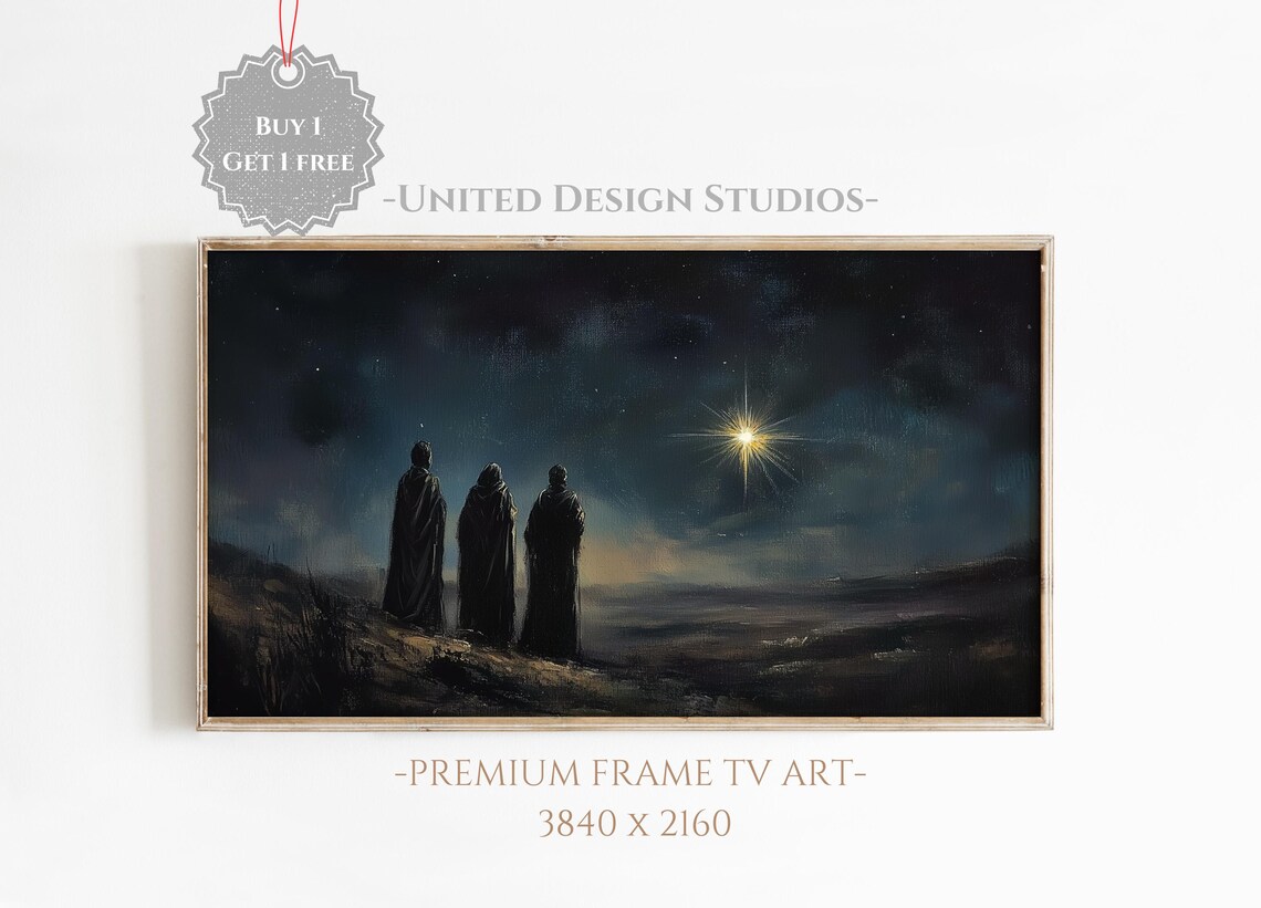 Nativity Christmas Art Print, Three Wise Men