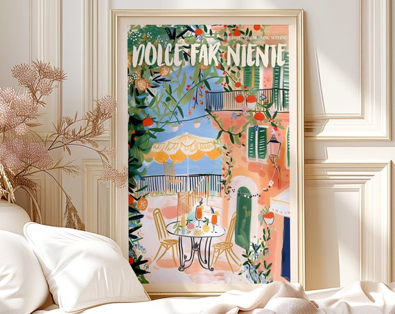 Dolce Far Niente Italy Quote Travel Poster
