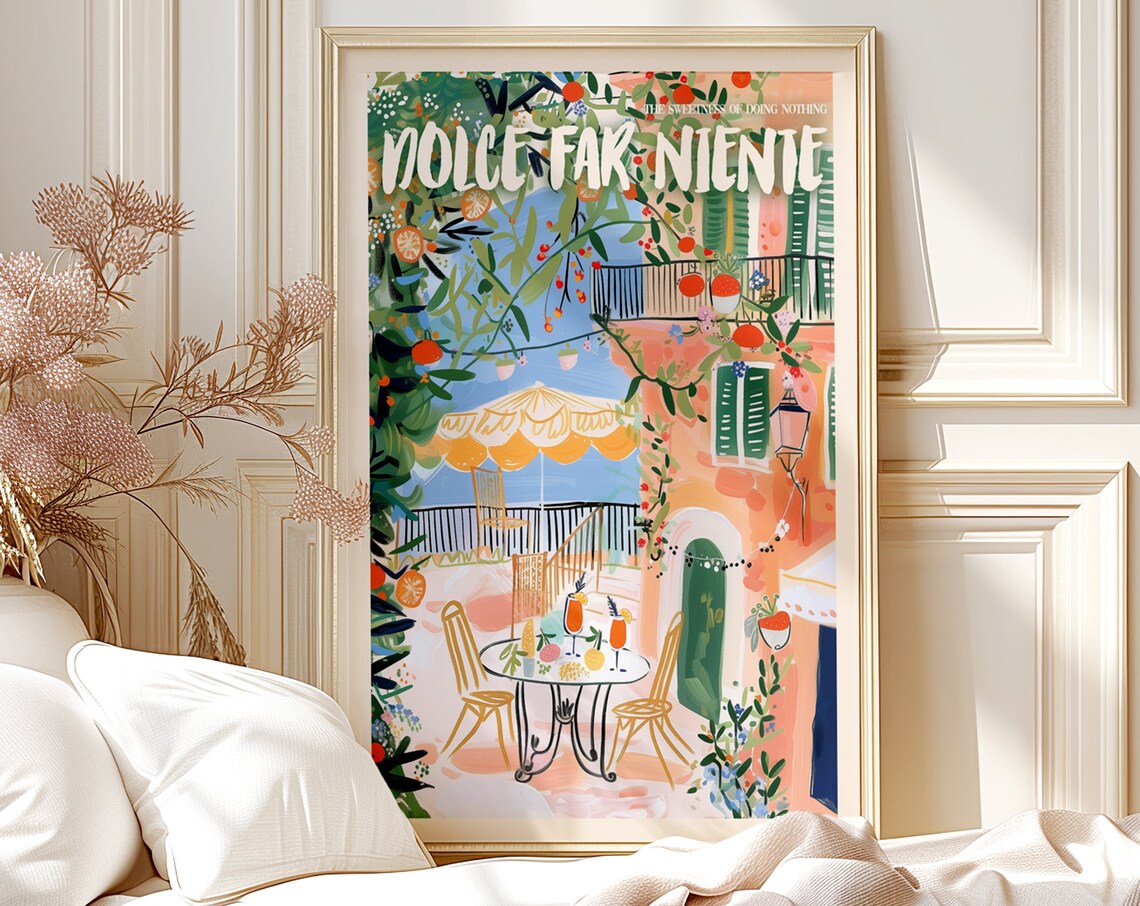 Dolce Far Niente Italy Quote Travel Poster