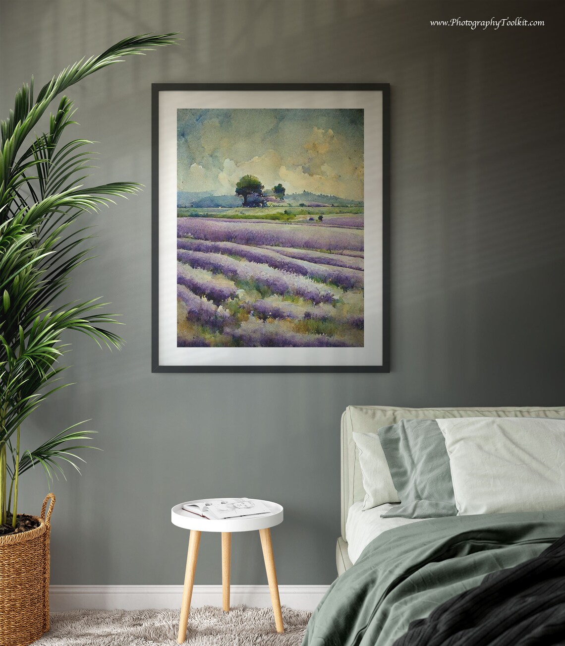 Lavender Field Art Print, Spring Meadow Landscape - Image 3